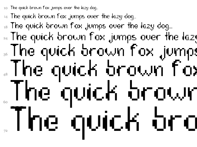 Pixelate Bass font waterfall
